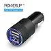 Car Charger- iPhone Car Charging Accessories- 3.1A Dual USB Charger (Black) by Power Up (TM)
