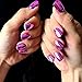 Flat Top Metallic False Nail Tips Acrylic Mirror Shine Surface Hot Pink Purple Middle Design Finger Nails N08