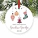DIGIBUDDHA Grandma & Grandpa Ornament Gift First Christmas as New Grandparents Ceramic Family Keepsake Present 1st Holiday as Grandmom & Grandpop 3