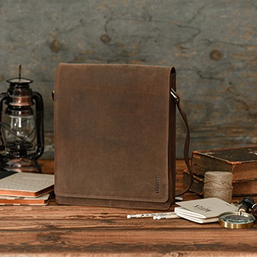 LEABAGS London genuine buffalo leather crossbody bag in vintage style - SugarCane