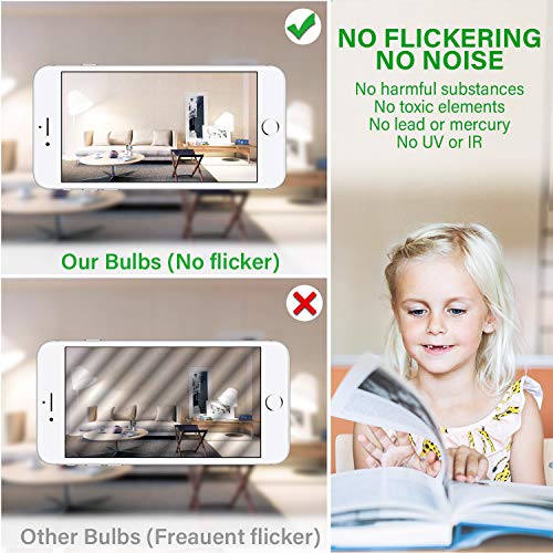 Dimmable A19 LED Light Bulbs, 100 Watt Equivalent LED Bulbs, 1200