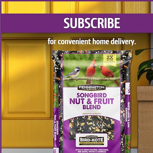 PENNINGTON PRIDE SONGBIRD NUT & FRUIT BLEND, WILD BIRD SEED FOR OUTSIDE FEEDERS, ADVANCED NUTRITION FORMULA FOR BIRD HEALTH, 10-LB. BAG