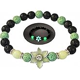 LXSSLY 8mm Natural Volcanic Stone Bracelets for Women,Sunflower Luminous Bracelets,Lava Stone Glow bracelet,Elastic Stretch Beads Protection Bracelet for Men