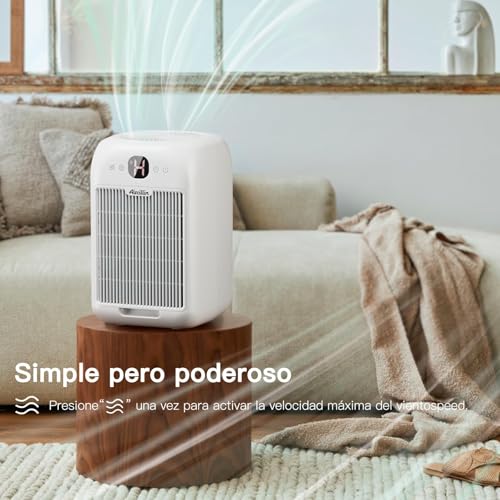 Aircillin Purificador de Aire HEPA H13 para Hogar, Elimina 99.9% de Polvo, Humo y Alérgenos, Ultra Silencioso, Filtro 3 en 1 con Carbón Activado, Aromaterapia, para Recámara, Oficina y Mascotas
