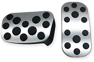 BOYUER 2PCS Anti-Slip No Drilling Aluminum Brake and Gas Accelerator Pedal Covers Foot Pedal Pads Kit For Toyota Corolla 2019 2020 2021 2022 2023 2019-2023 Corolla Hatchback, (SILVER)