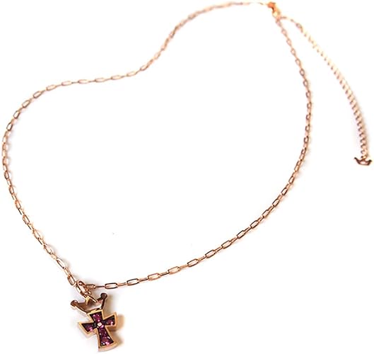 Amazon ガガミラノ Gaga Milano アクセサリー K18pg クロス ルビー M ネックレス 並行輸入品 ネックレス 通販