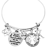 Granddaughter Bracelet from Grandma with Angel Charm Adjustable Silver Bangle with Personalized Initial Infinity Heart Sentimental Gift Jewelry
