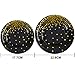 Aneco 60 Pieces 7 Inch 9 Inch Black Bronzing Disposable Paper Plates Dinnerware Plates Gold Foil Polka Dot Plates for Party Graduation Wedding Anniversary Birthday (black)