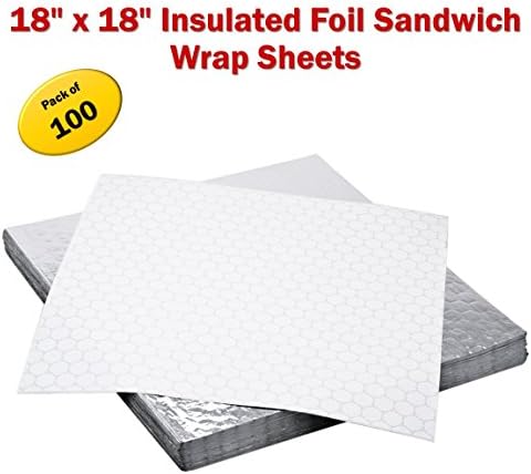 18" x 18" Insulated Foil Sandwich Wrap - Pack of (100)