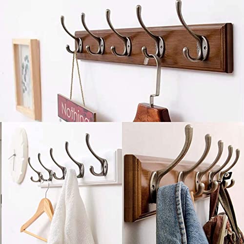 Coat Hooks, 12Pcs Wall Hooks for Hanging Coat Towel Hooks Hardware Heavy Duty Headphone Holder Hooks No Rust Wall Mounted with Screws for Hat Bags, Bronze