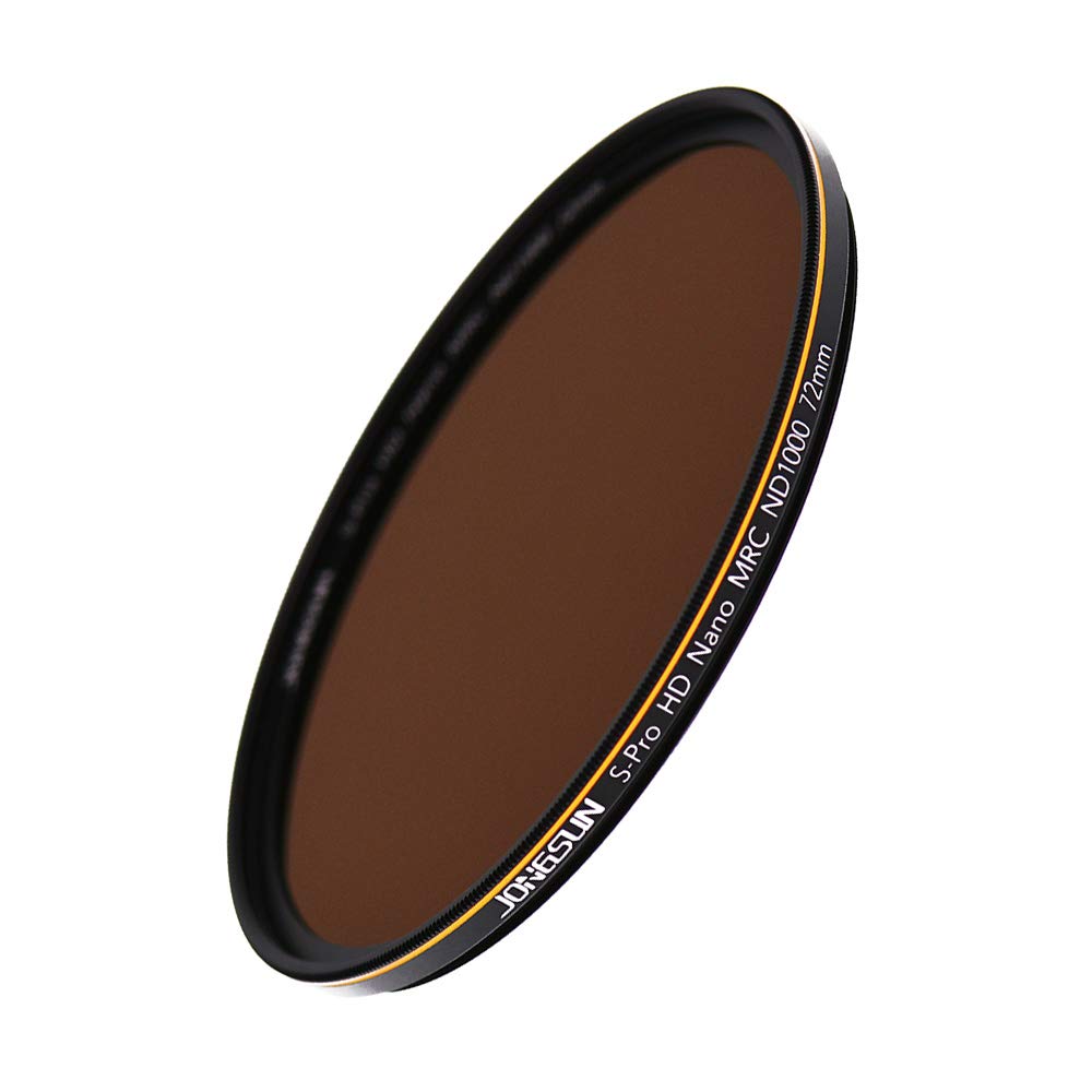 JONGSUN ND1000 72mm ND Filter, S-PRO HD Neutral Density Lens Filter,MRC 18-Layer Nano Multicoated, Schott B270 Optical Glass, ND1000 (3.0) 10-Stop