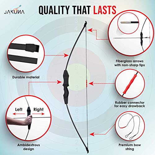 JAKUNA 45" Recurve Bow and Arrow Set for Youth Teens Beginner Bows for