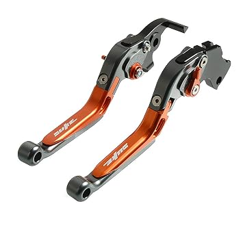 Leviers D'Embrayage Et Frein Moto Réglables QJY - Noir/Jaune - Compatible Honda CB400, CBR600, Hornet