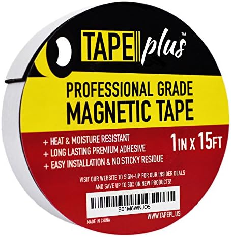 Professional Grade Magnetic Tape 1" x 15 Feet (Get 50% More!) - Incredibly Strong &amp; Flexible - Peel &amp; Stick Adhesive Backing - Easy to Cut - Strong Magnet Flux