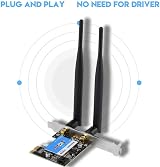 Garsent 433Mbps WiFi Card AC Bluetooth 4.0 Dual Band 2.4G/5G PCIe for Desktop PC view 2