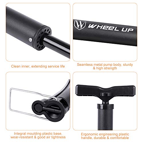 Bike Floor Pump, High Pressure 120 PSI Portable Bicycle Tire Air Pump