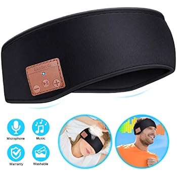 Sleep Headphones Bluetooth Headband, Wireless Sports Headband Headphones, Winter Headband Ear Warmer, Music Sleeping Headband for Workout, Jogging, Yoga (Black)