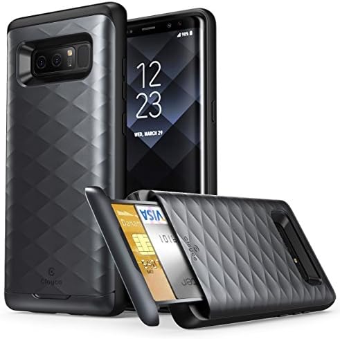 Galaxy Note 8 Case, Clayco [Argos Series] Premium Hybrid Protective Wallet Case for Samsung Galaxy Note 8 (Built-in Credit Card/ID Card Slot) (Black)