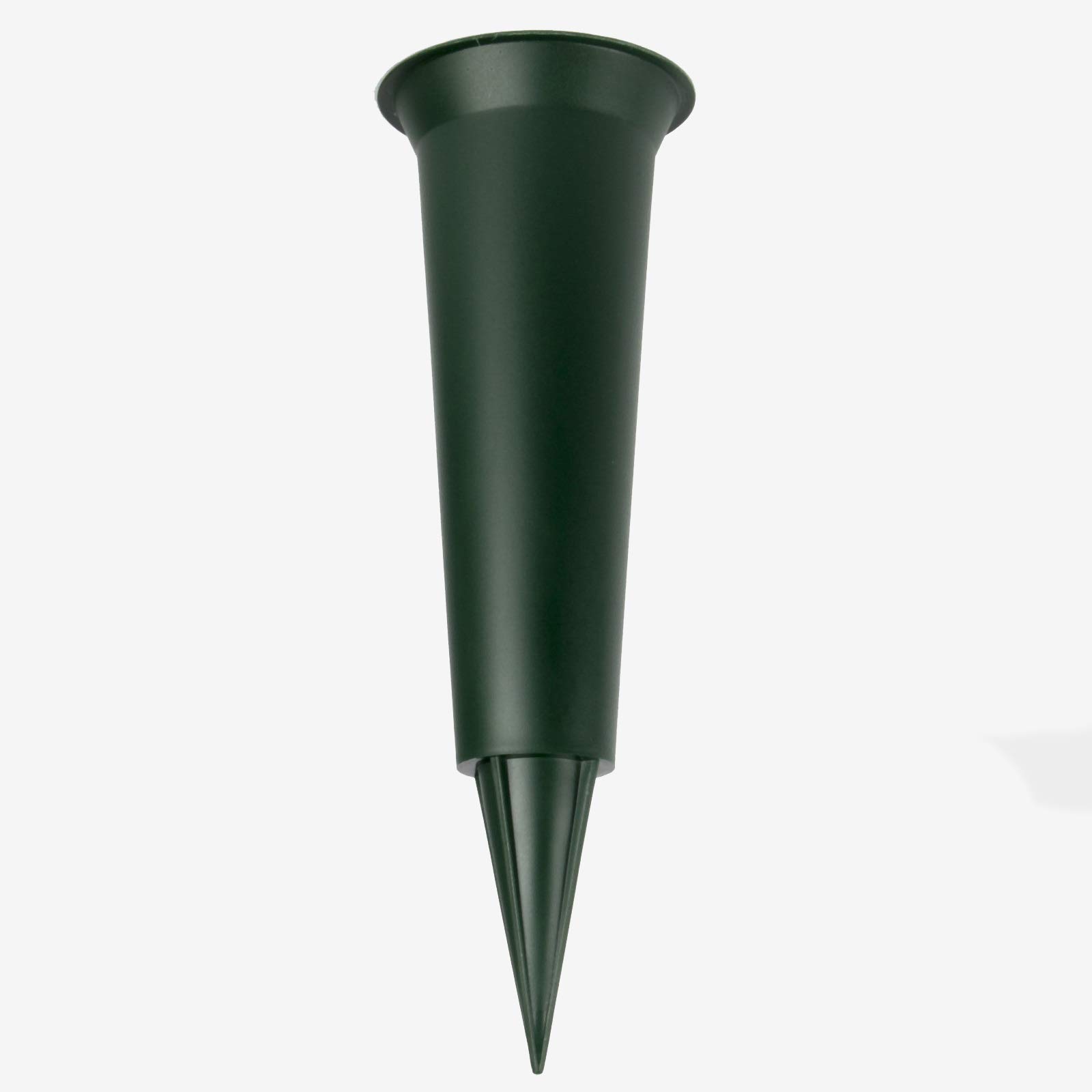Plain dark green grave flower vase funeral spike pot