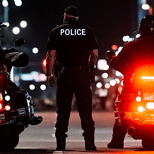 GYGYL 2 Pack Reflective Police Patch with Hook and Loop, for Police Vest Jacket Back Panel (1Pcs Small and 1Pcs Large)