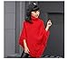 Luodemiss Girls Fall High Neck Knitted Poncho Tassel Draped Cloak Cape Sweater Soft Irregular Hem Top