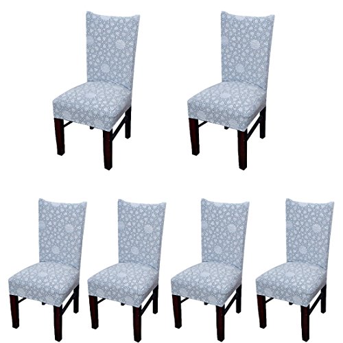 Deisy Dee Stretch Chair Cover Removable Washable for Hotel Dining Room Ceremony Chair Slipcovers Pack of 6 (G)