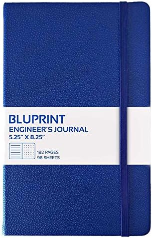 Engineering Notebook | Business Journal for Men &amp; Women | A5 Dotted Notebook with Pocket | 192 pages (96 sheets), 5.25 x 8.25 | by Bluprint