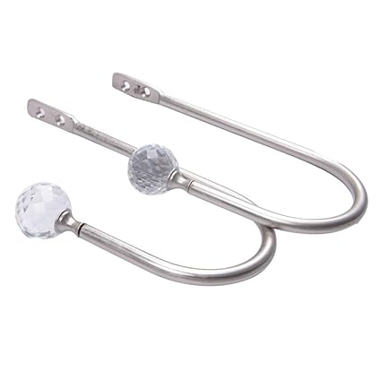 Yxgs 2 Pack Metal Curtain Holdbacks Crystal Holdbacks U Shaped