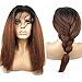 N.L.W. Brazilian human hair lace front wigs for black women T1b/30 Ombre color Glueless Italian yaki kinky straight human hair wigs with baby hair 14 inches