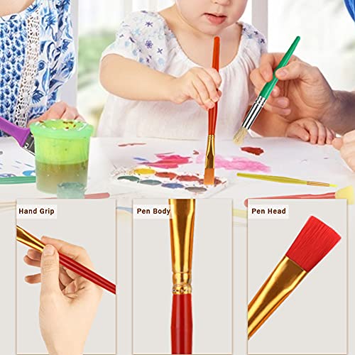 MCPINKY Paint Brushes for Kids, 29PCS All Purpose Paint Brushes with Collapsible Bucket for Acrylic, Oil, Watercolor, Gouache