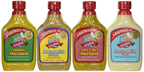 Woeber's Sandwich Pal 4 Flavor Variety Bundle: (1) Woeber's Horseradish Mustard, (1) Woeber's Sweet & Spicy Mustard, (1) Woeber's Jalapeno Mustard & (1) Woeber's Horseradish Sauce, 16 Oz. Ea. - Thumbnail 6
