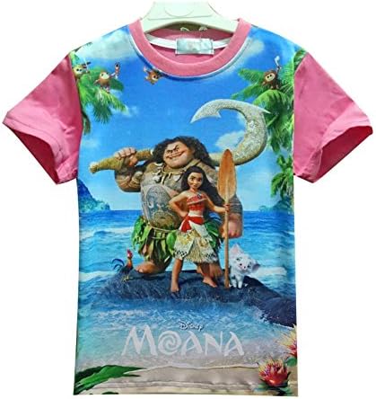 Wengift Girls' Moana with Her Friends Adventure Short-Sleeved T-Shirt for 3-9Y