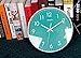 SonYo Indoor Non-Ticking Silent Quartz Modern Simple Wall Clock Digital Quiet Sweep Movement Office Decor 10 Inch (Bluegreen)