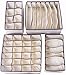 Amelitory Underwear Organizer Drawer Divider Foldable for Bras Panties Socks 4 Set, Beige
