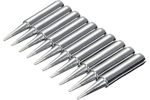 Saipor 10pcs Lead Free 900M Replacement Soldering Iron Tips Solder Iron Welding Tip for Hakko Radio Shack, TENMA, ATTEN, Quic
