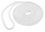 Shoreline Marine Double Braided Nylon Dock Line, Single, 3/8" x 20', White