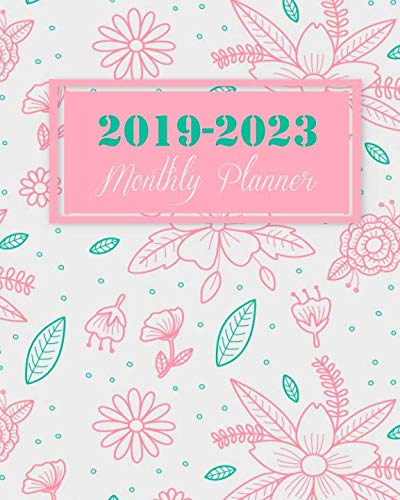 2019-2023 Monthly Planner: Pink Girl Floral Cover, 8