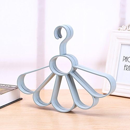 WYHYDCG 10pcs, Colorful Nordic Wind Circle Scarf Racks More Clothes Racks Rack Plastic Towel Tie Frame Flower Pattern Five Laps , light blue flower