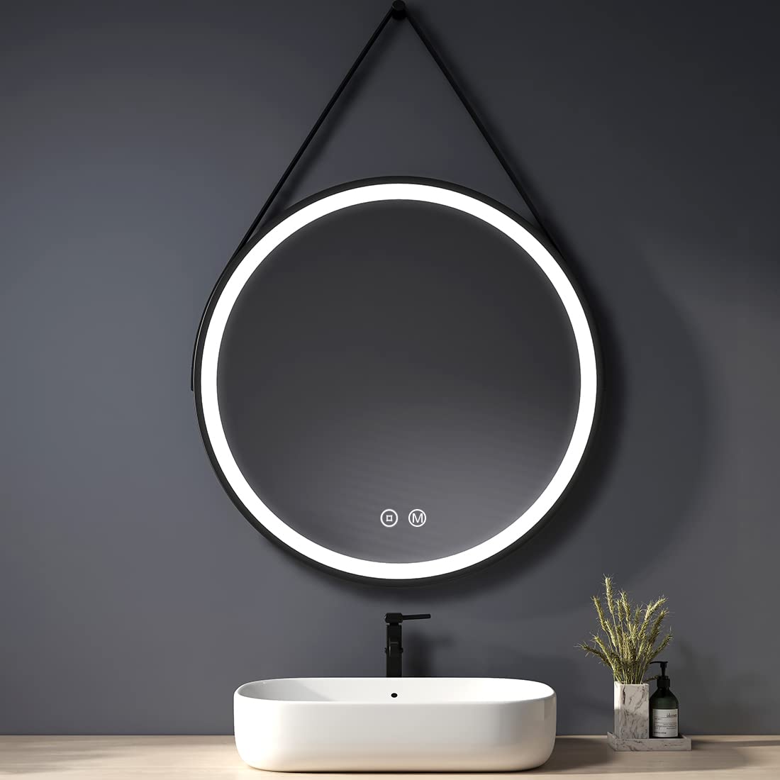 Heilmetz-Espejo-de-bano-led-diametro-80-cm-Espejo-Redondo-con-Cuerda-Espejo-de-bano-Redondo-Espejo-de-Pared-con