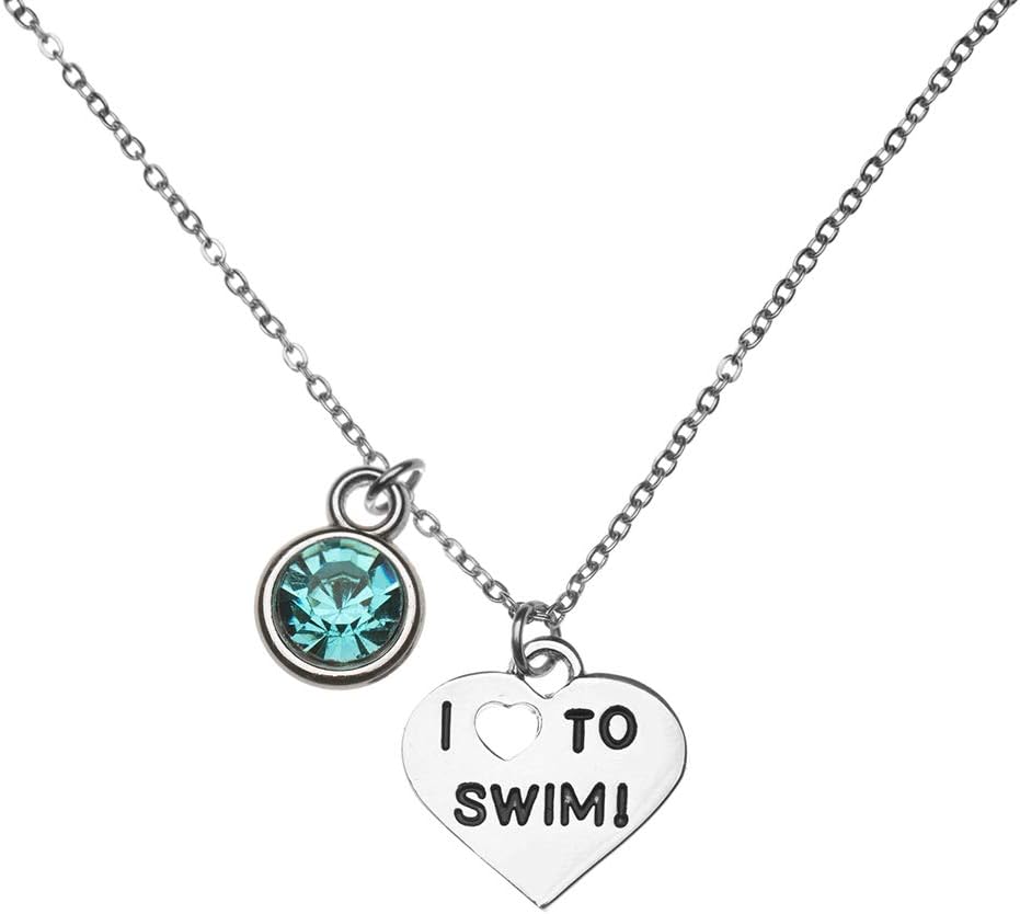 Swimming Necklace, Swim Jewelry, Swimmer Jewelry for