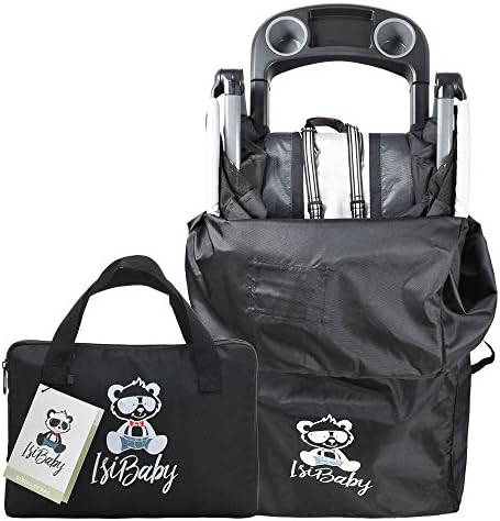 Stroller Travel Bag by IsiBaby for Double Stroller, Dual Stroller or Umbrella Stroller for Airplane Baby Gate Check. Stroller Cover.