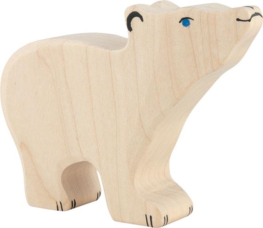 Holztiger Polar Bear Head Raised (Small)