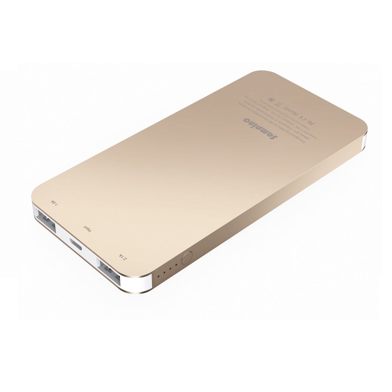 Sampino 6200 mAh Phone Charger Battery for iPhone or Android Pokeman,1.0/2.1A Output External Battery Power Bank Dual USB Ports for iPhone iPad Samsung Blackberry Microsoft HTC Portble DVD (Gold)