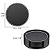 Thipoten 6 Set of 6 Leather, Protect Furniture from Water Marks Scratch and Damage, SanPlus Simple and Classy Coasters for Drinks (black), 4.7 x 4.3 x 1.3 inches