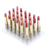 Anself 12 Colors 24pcs Leopard Print Lipsticks Moisturizing Lip Balms Set Waterproof Long Lasting