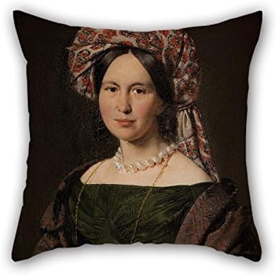 The Oil Painting C.A. Jensen - Cathrine Jensen, N???e Lorenzen, The Artist's Wife Wearing A Turban Pillow Cases Of 20 X 20 Inches / 50 By 50 Cm Decoration Gift For Home Office Monther Lover Hom