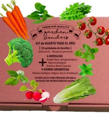 Kit Huerto Urbano Todo el Año - 10 tipos de Semillas (6 Hortalizas ...