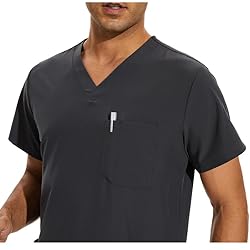 COZYFIT Scrub Top for Men - Stretch V-Neck Scrubs