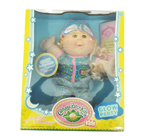cabbage patch kids toddler girl with blonde hair and blue pajamas