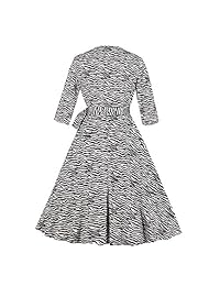 Wellwits Vestido vintage con estampado de cebra, media manga